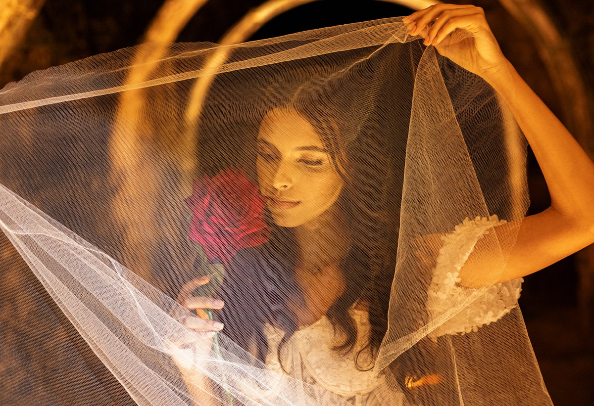 ensaio de 15 anos fotografico com rosa e tema da bela e fera 