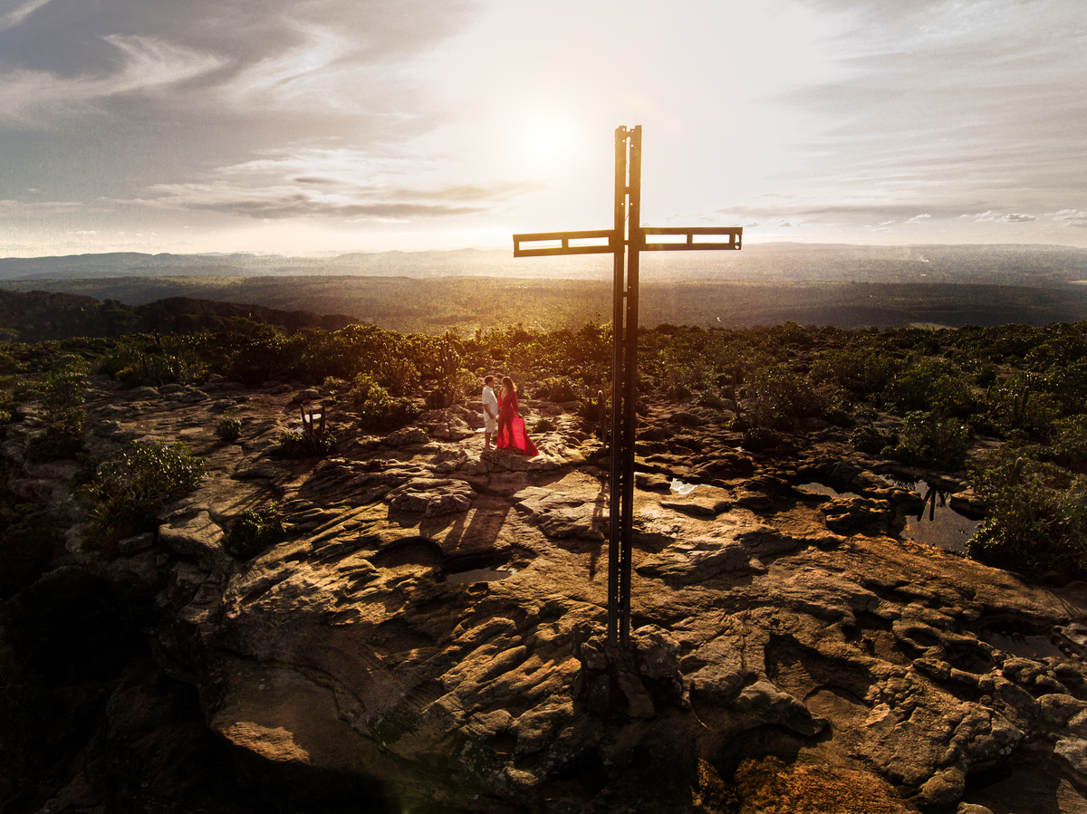 foto de drone no morro na Bahia