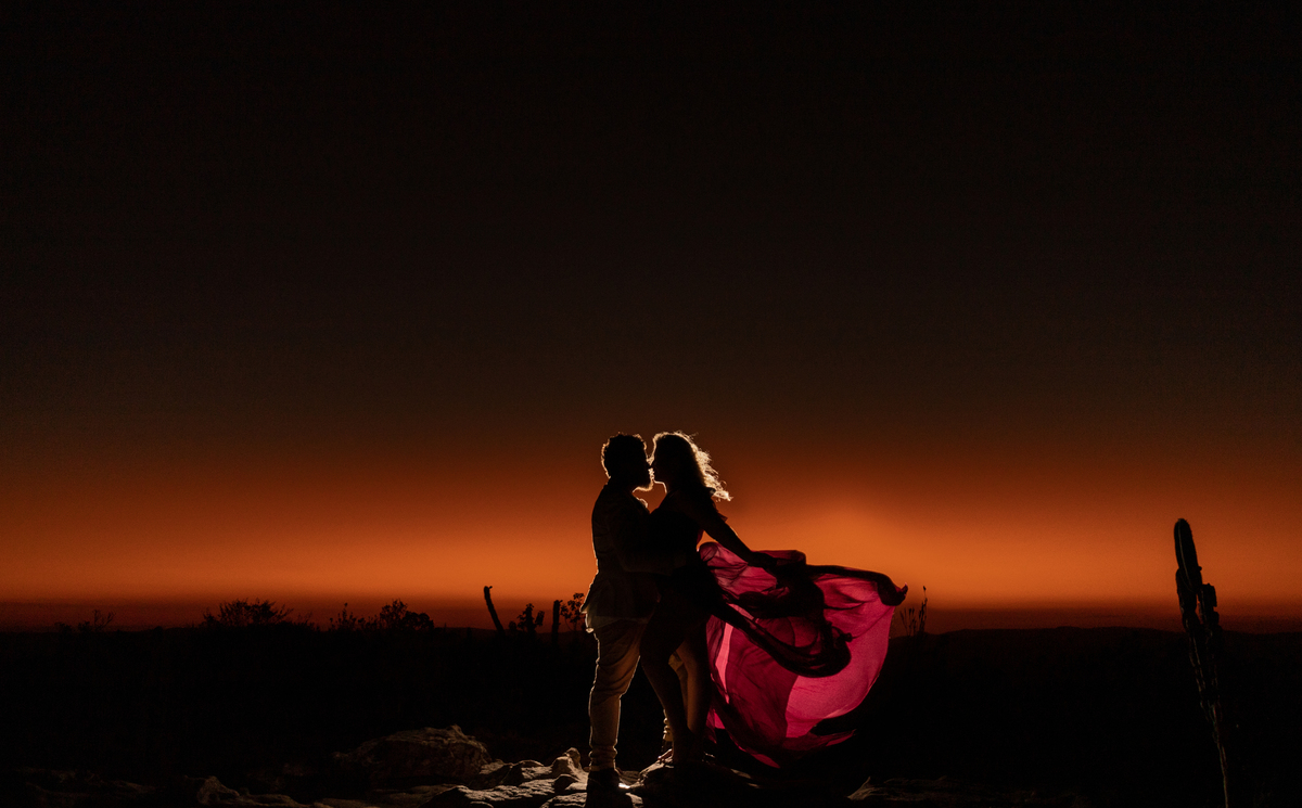 fotografo de casal na Chapada Diamantina em por do sol 