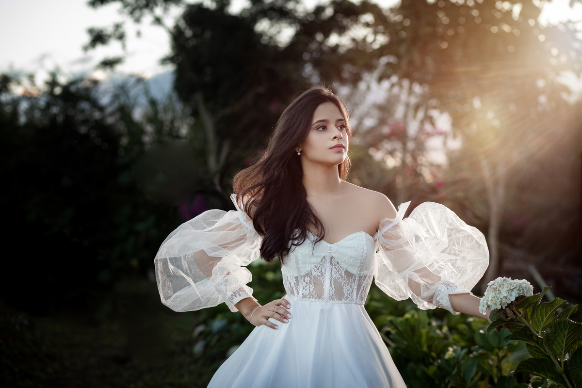 vestida para sua festa de 15 anos 