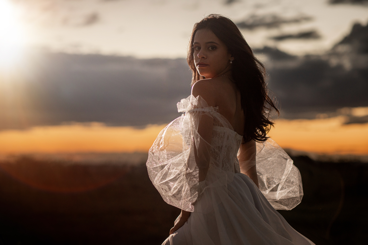 vestida para sua festa de 15 anos 