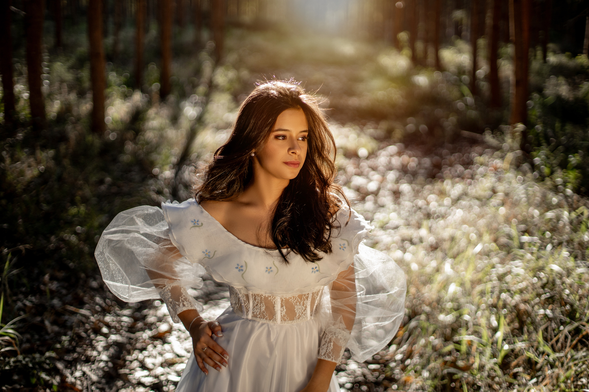 vestida para sua festa de 15 anos 