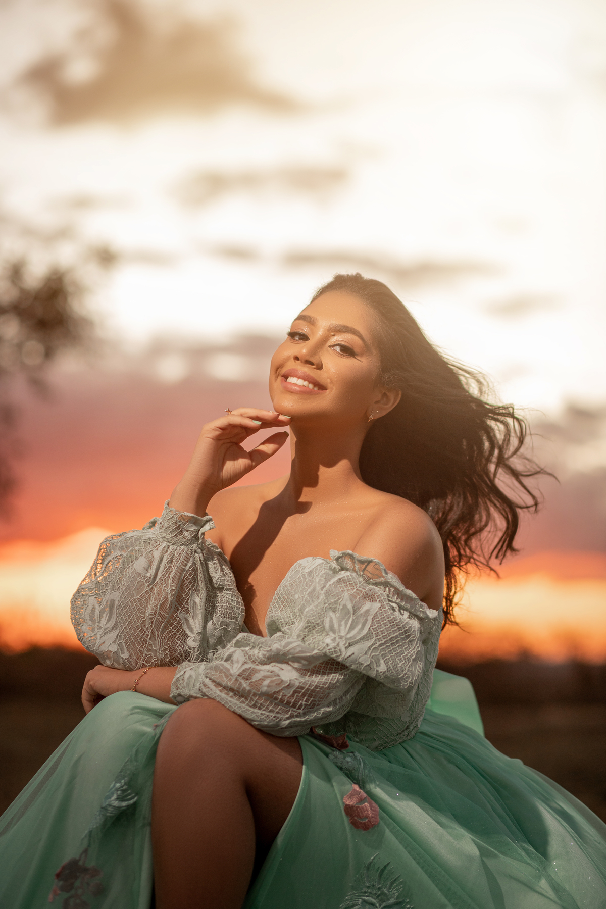 foto de debutante sorrindo