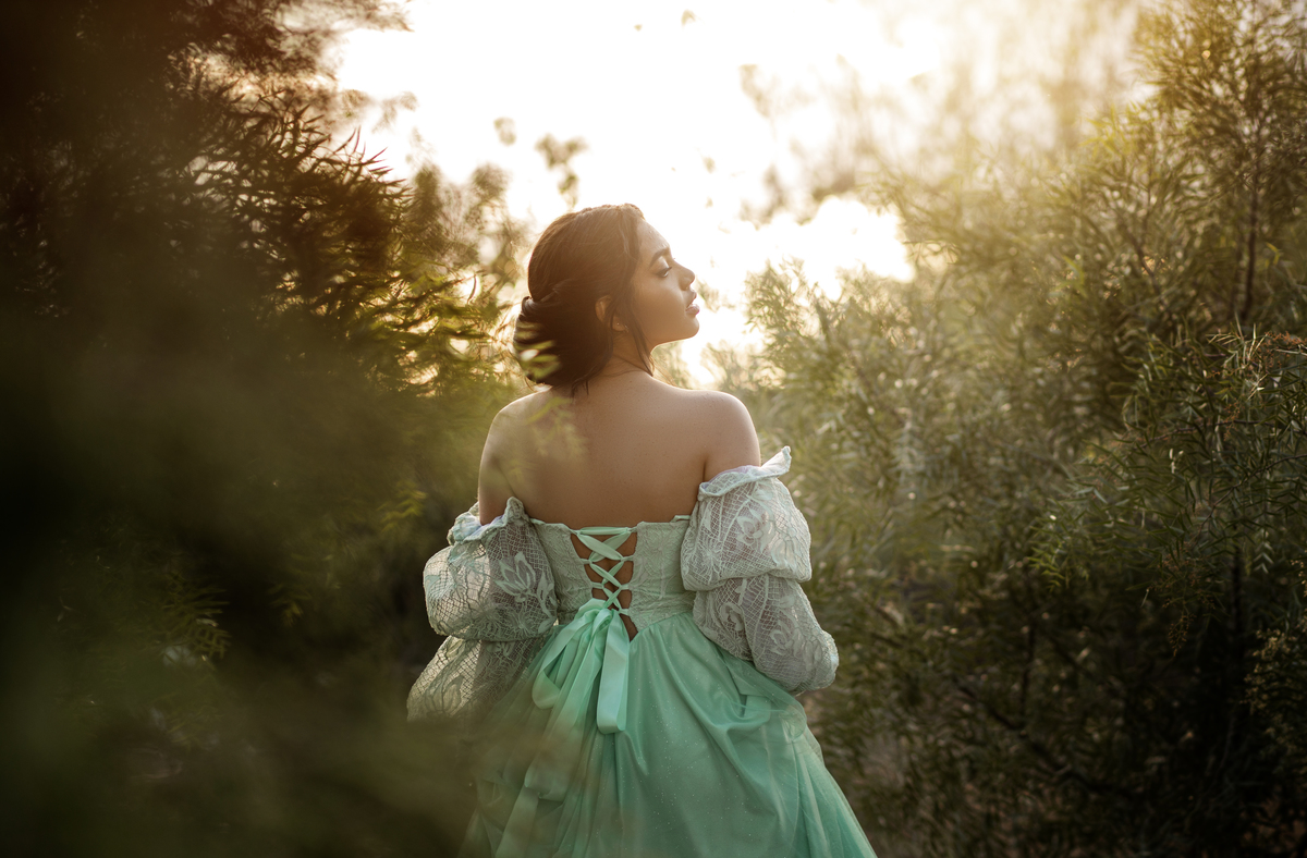 vestido verde debutante