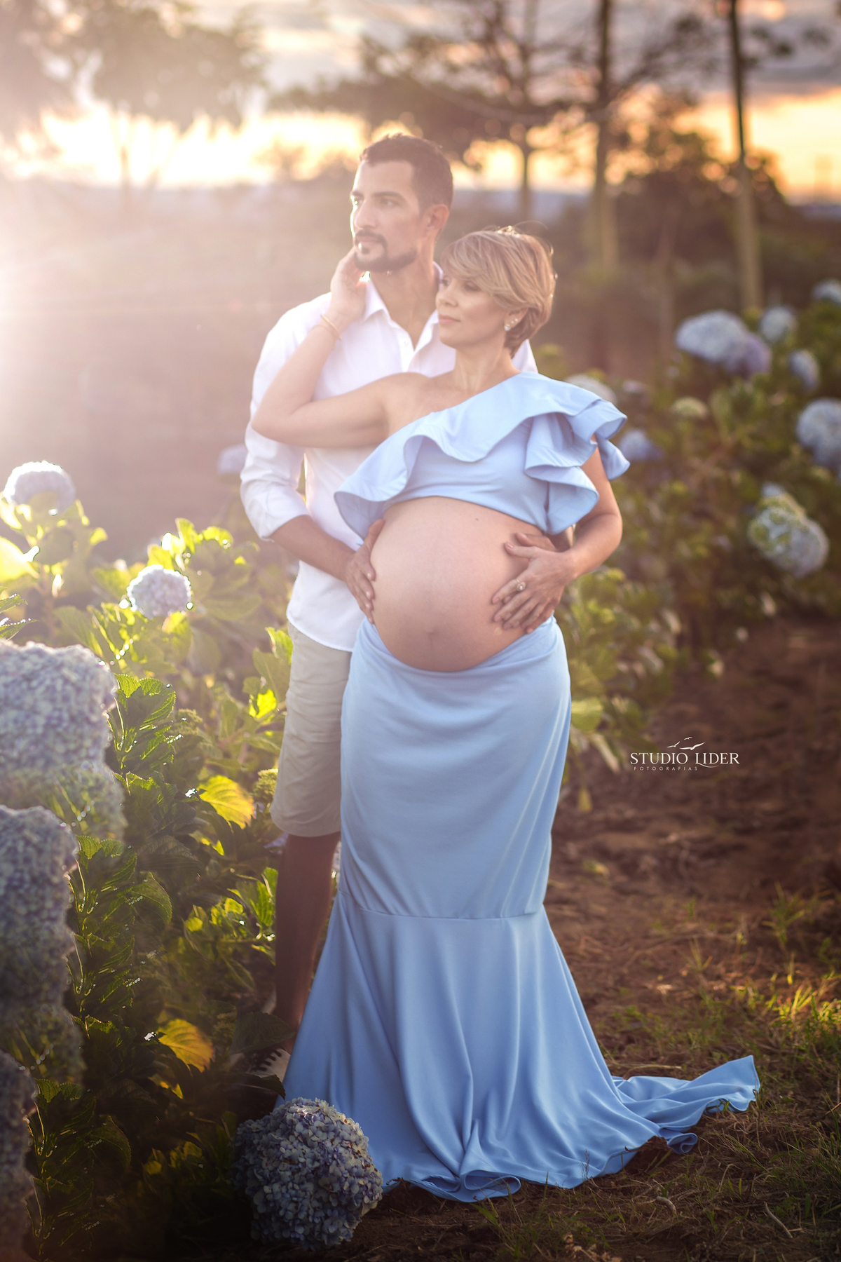 gfoto em por do sol de gestante 