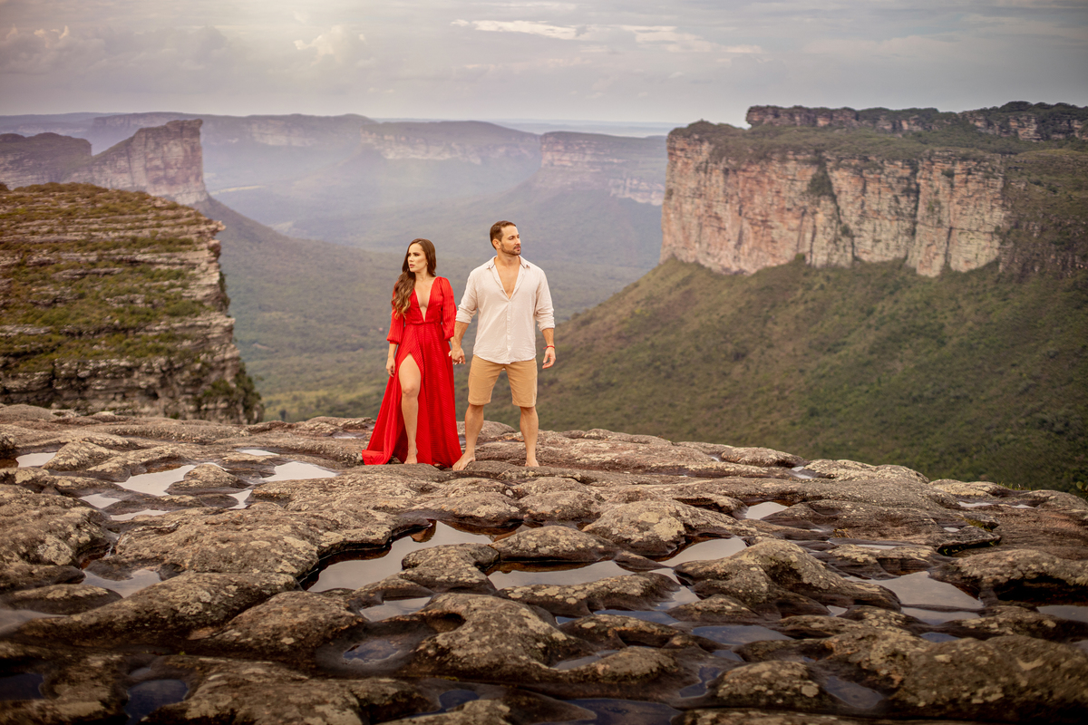 ensaio de vestido vermelho
