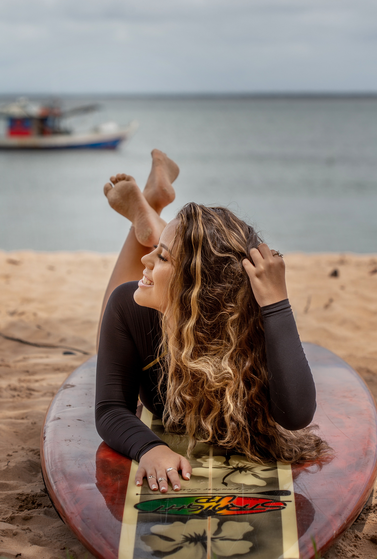 Ensaio 15 anos com prancha e barco em alto mar Jequié e ensaio diferente 