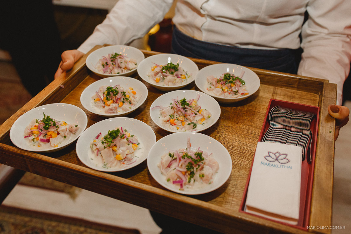Buffet da Casa Marakuthai para cerimônia de casamento