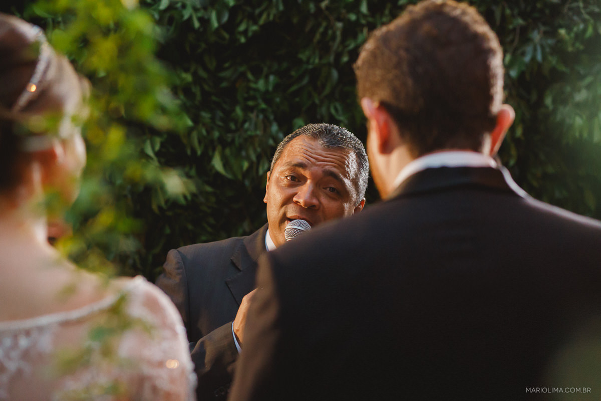 Celebração de casamento no Espaço Lilló feita por Pastor Alcindo da Presbiteriana de Alphaville 