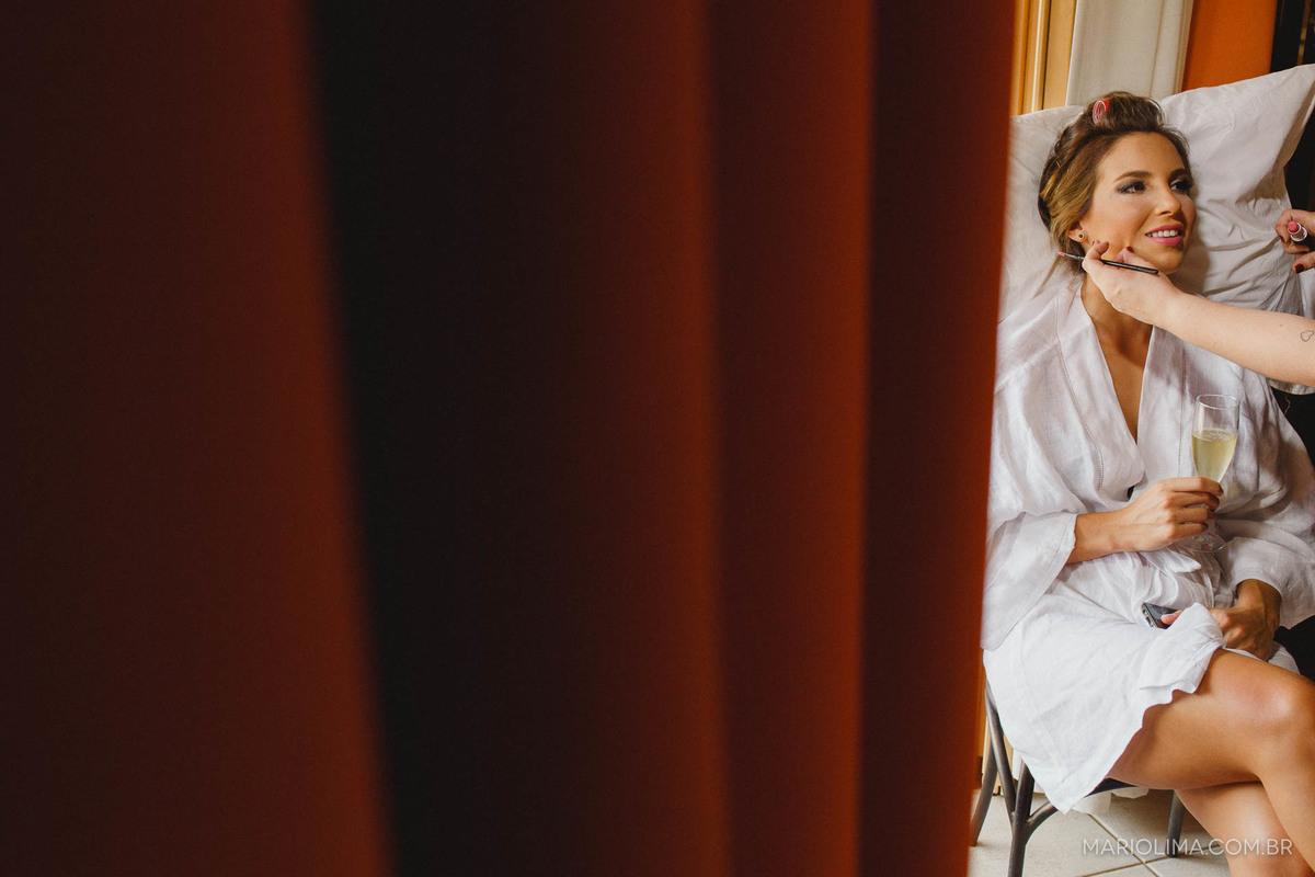 Making of da noiva colocando o véu