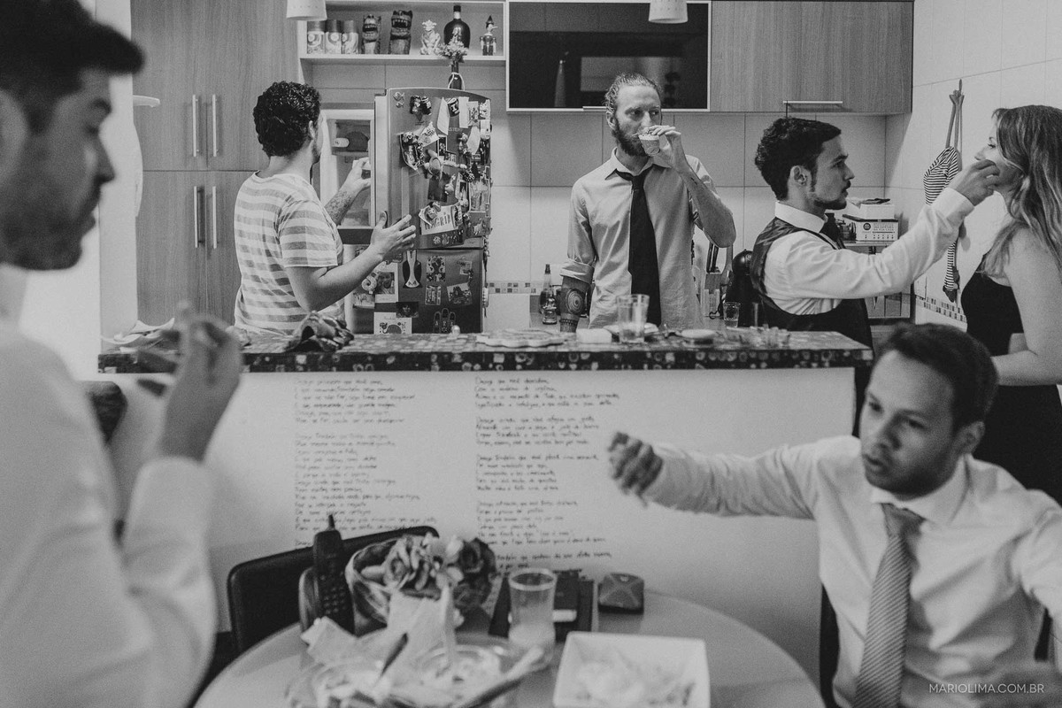 Making of de noivo com familiares