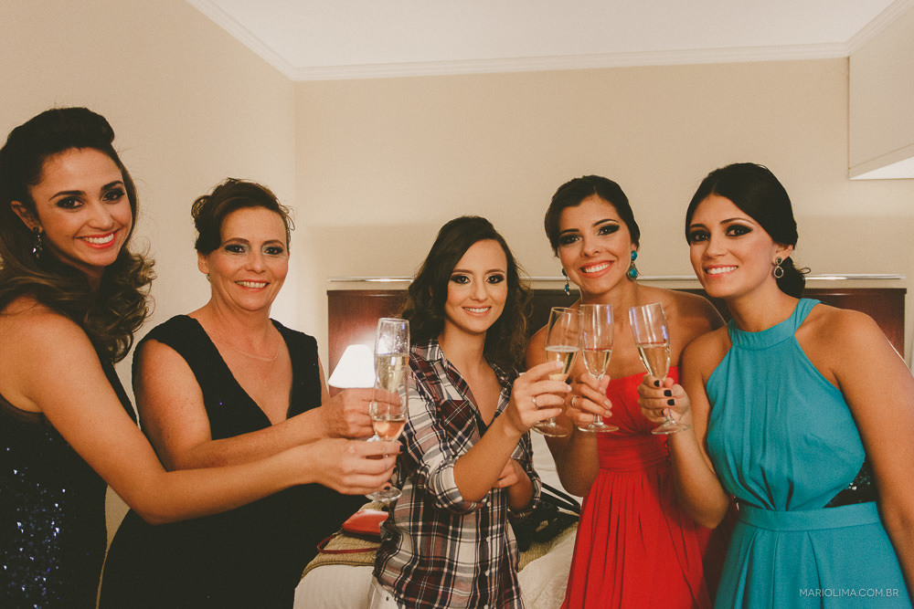 Brinde da noiva e madrinhas no Hotel Tryp Iguatemi