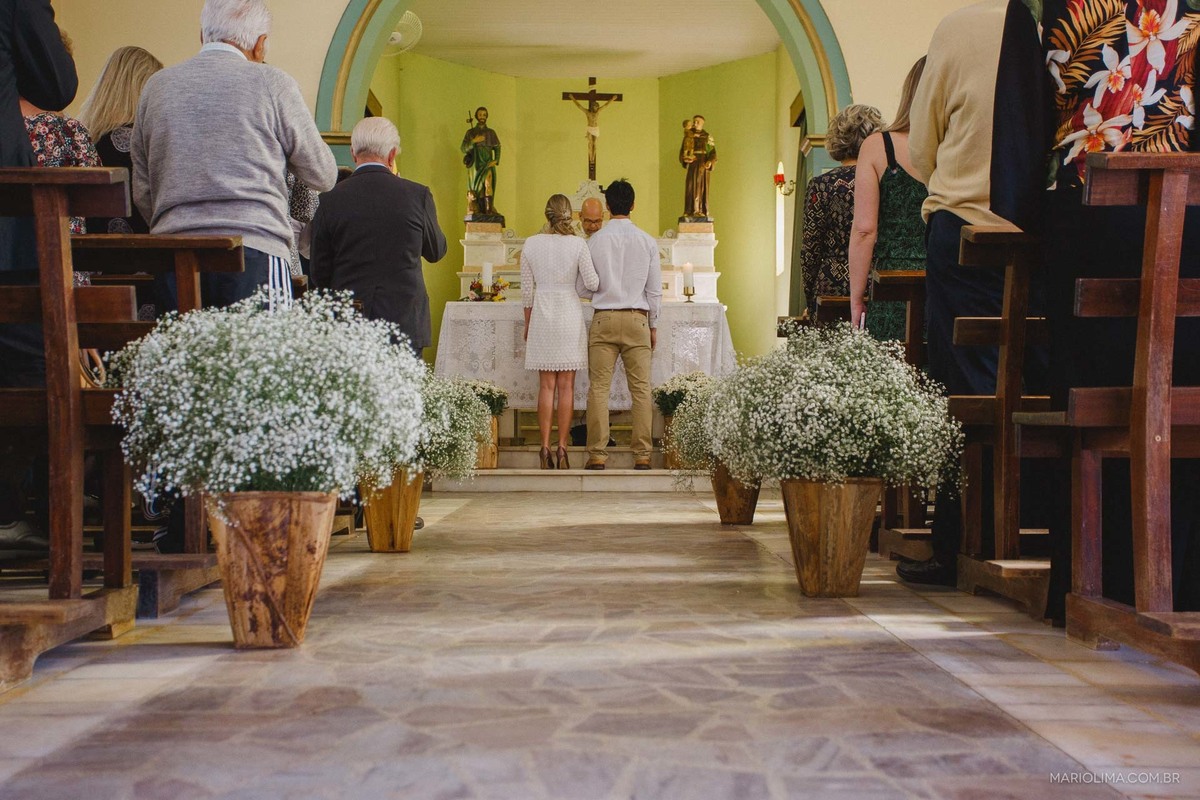 Fotografia de cerimônia de casamento na Paróquia São Roque