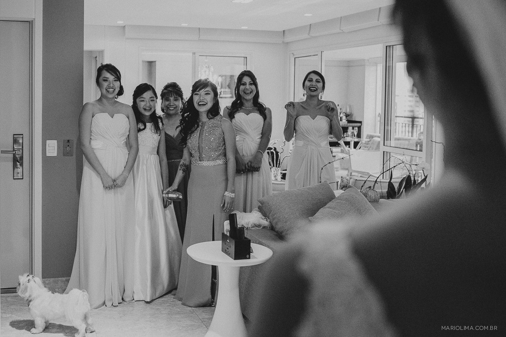 First Look com as madrinhas 