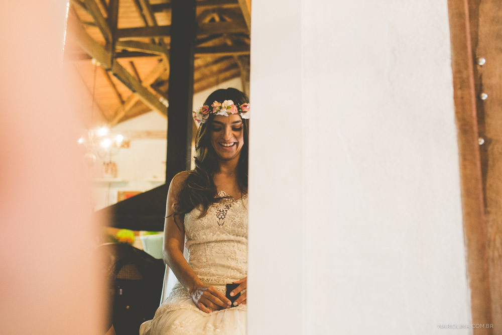 Fotografia de noiva sentada