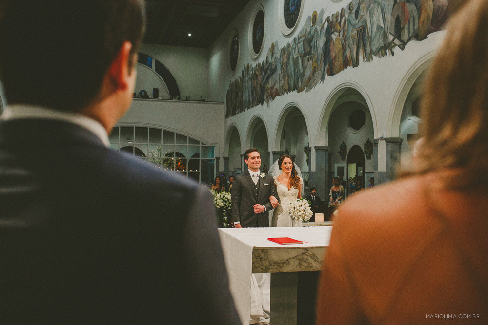 Fotografia de cerimônia de casamento na Paróquia Perpétuo do Socorro 
