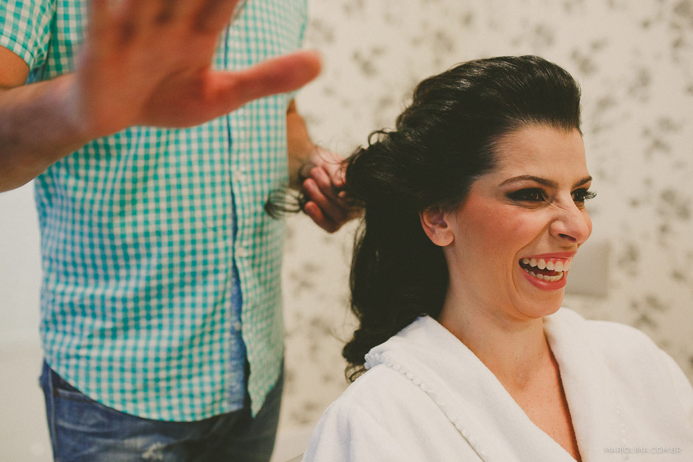 Fotografia de noiva sorrindo