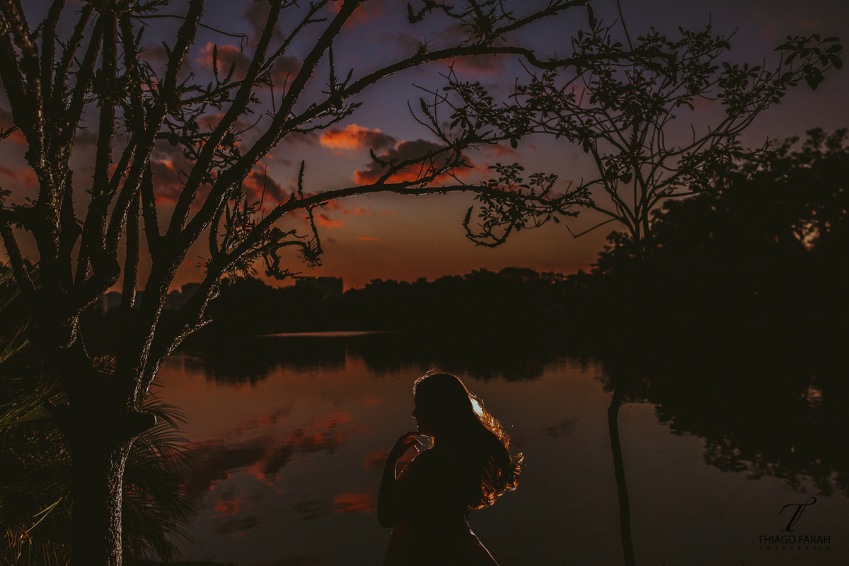 contra luz, lago, por do sol, ensaio