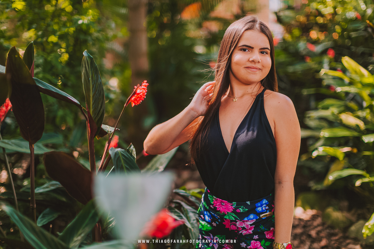 ensaio externo 15 anos, ensaio em santos, jardim, orquidário em santos