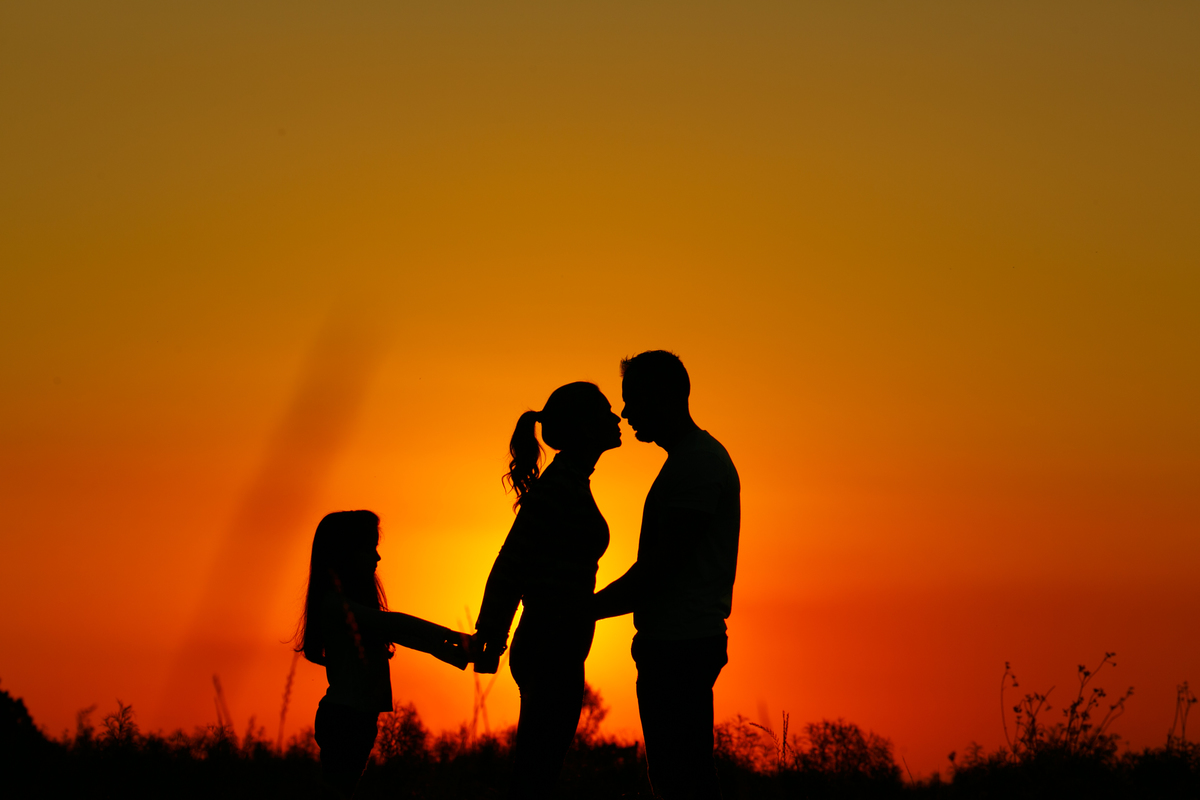 Família e Por do Sol