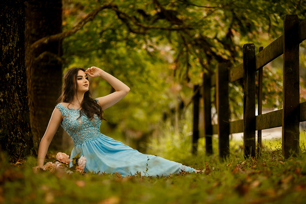Debutante vestido Azul