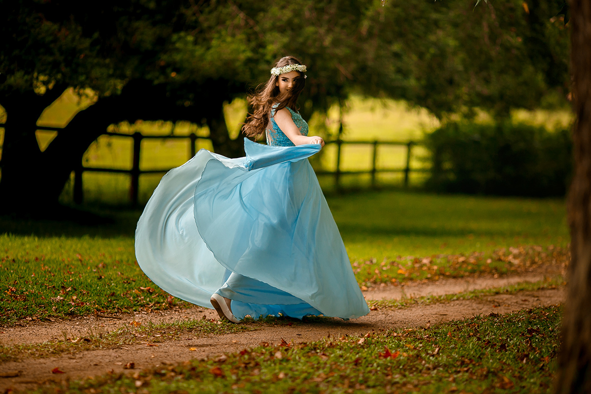 15 anos vestido azul