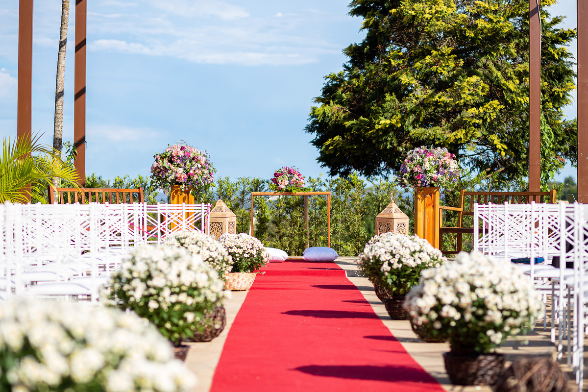 decoração de casamento ao ar livre, corredor do casamento