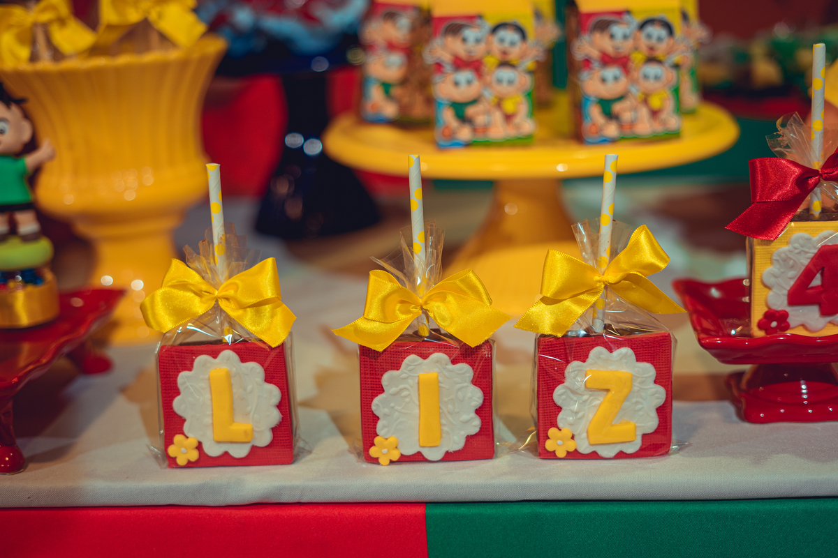 aniversário turma da mônica senhoritas fotografia cebolinha cascão magali festa decoração bolo menina liz