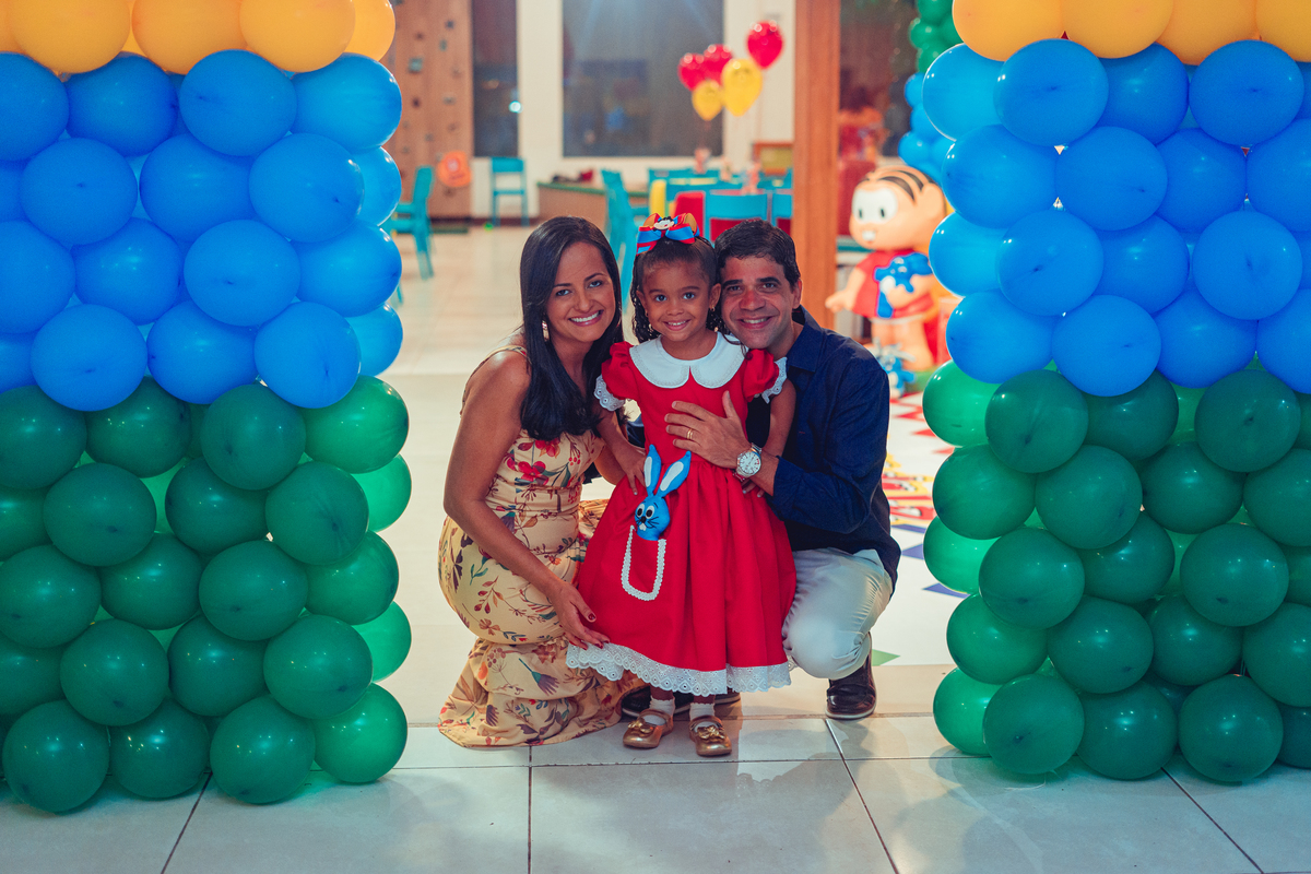 aniversário turma da mônica senhoritas fotografia cebolinha cascão magali festa decoração bolo menina liz