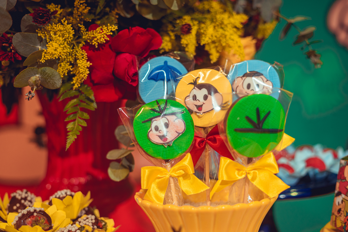 aniversário turma da mônica senhoritas fotografia cebolinha cascão magali festa decoração bolo menina liz