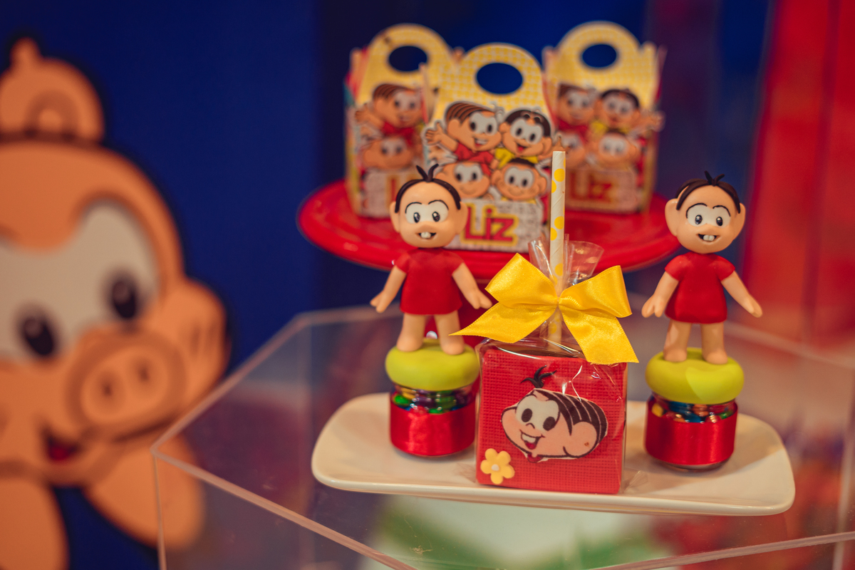 aniversário turma da mônica senhoritas fotografia cebolinha cascão magali festa decoração bolo menina liz