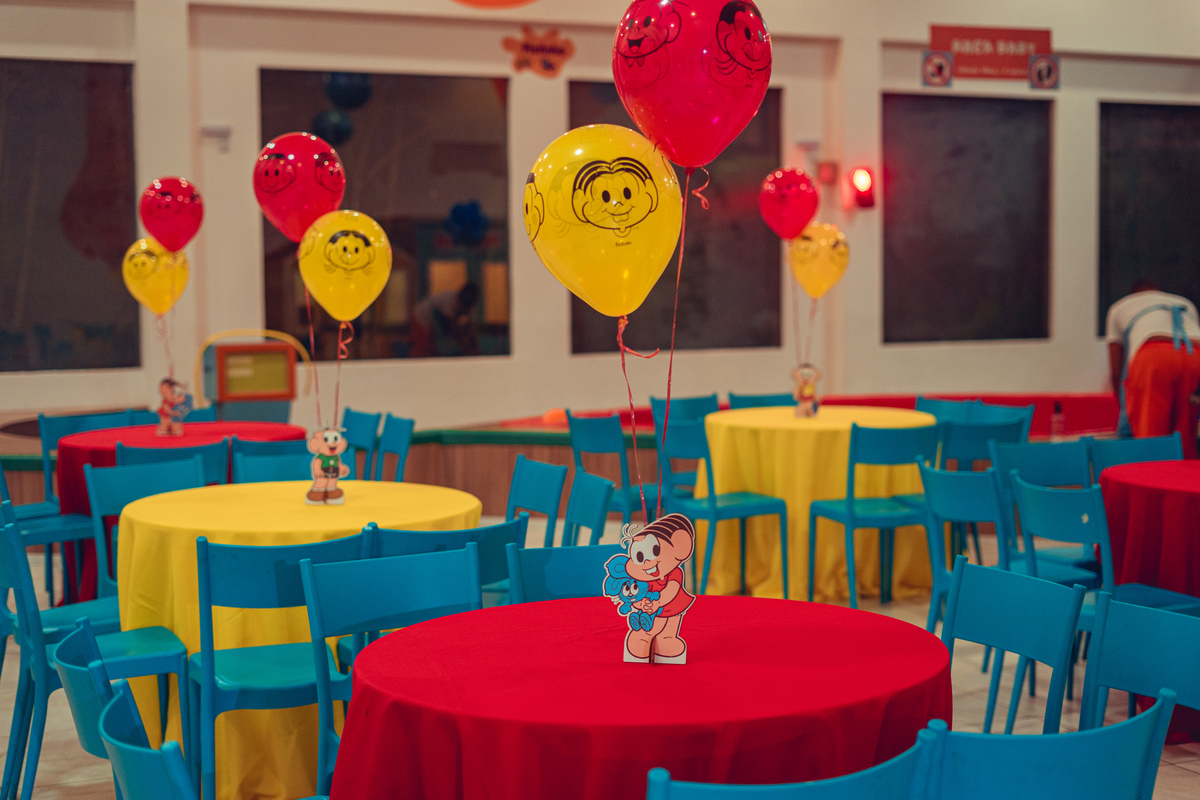 aniversário turma da mônica senhoritas fotografia cebolinha cascão magali festa decoração bolo menina liz