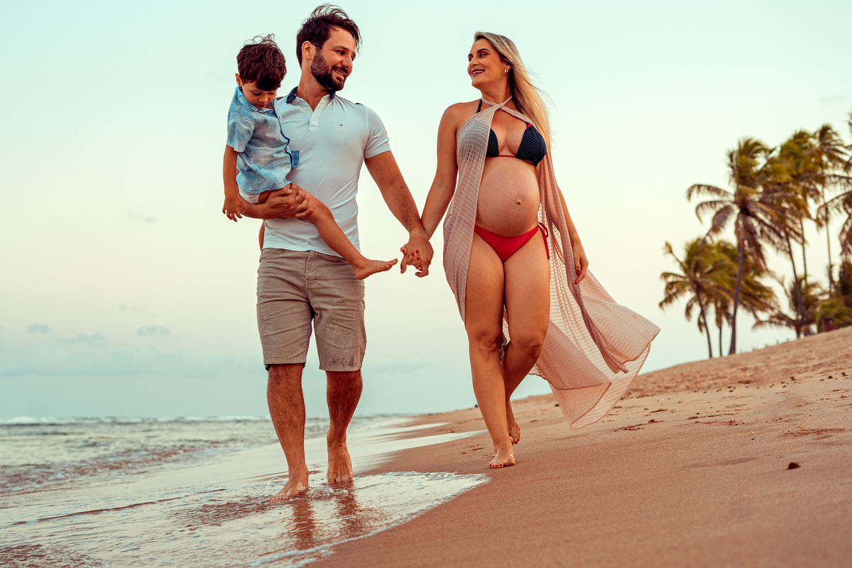 Senhoritas Fotografia ensaio gestante praia Guarajuba Bahia Salvador grávida fotográfico