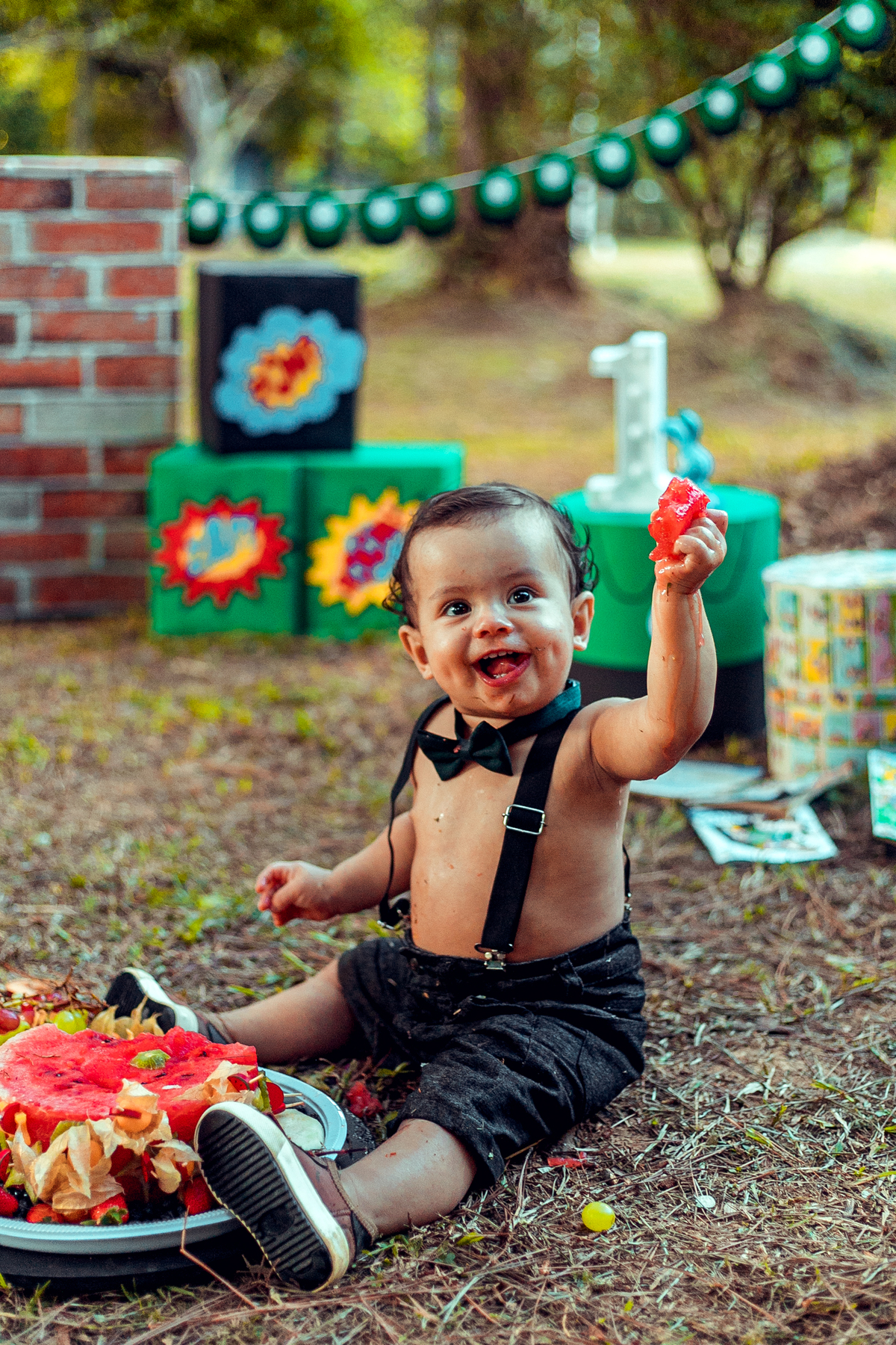 senhoritas fotografia smash the cake the fruit infantil bebê 01 ano cenário lúdico praça dos eucaliptos salvador bahia 