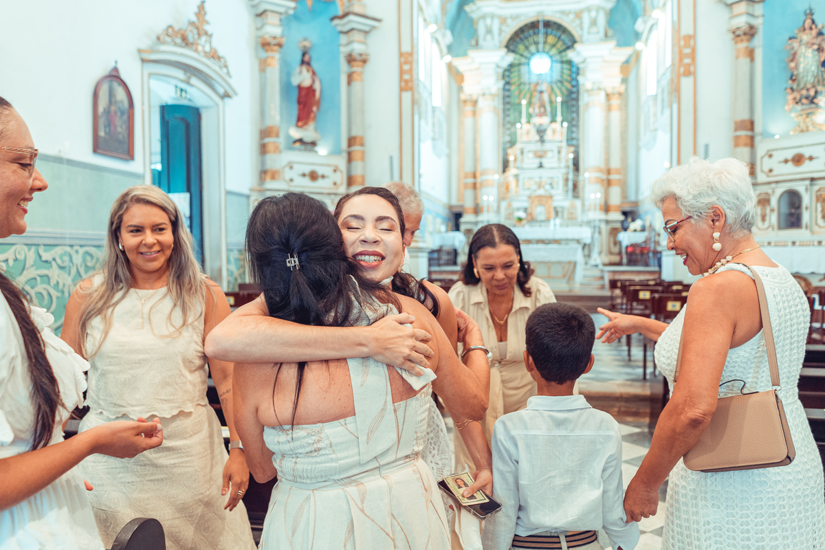 Fotografia Foto Fotografa Batizado Batismo Senhoritas Madrinha Padrinho familia espontanea documental