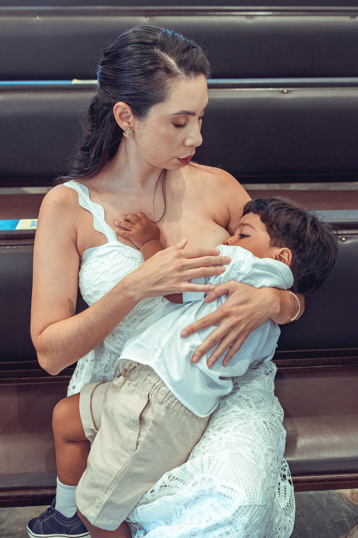 Fotografia Foto Fotografa Batizado Batismo Senhoritas Madrinha Padrinho familia espontanea documental