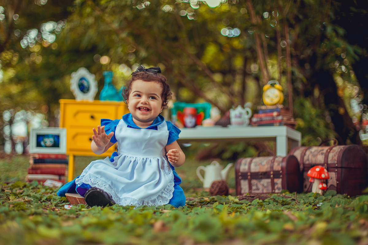 Sessão de fotos temática alice no pais das maravilhas
