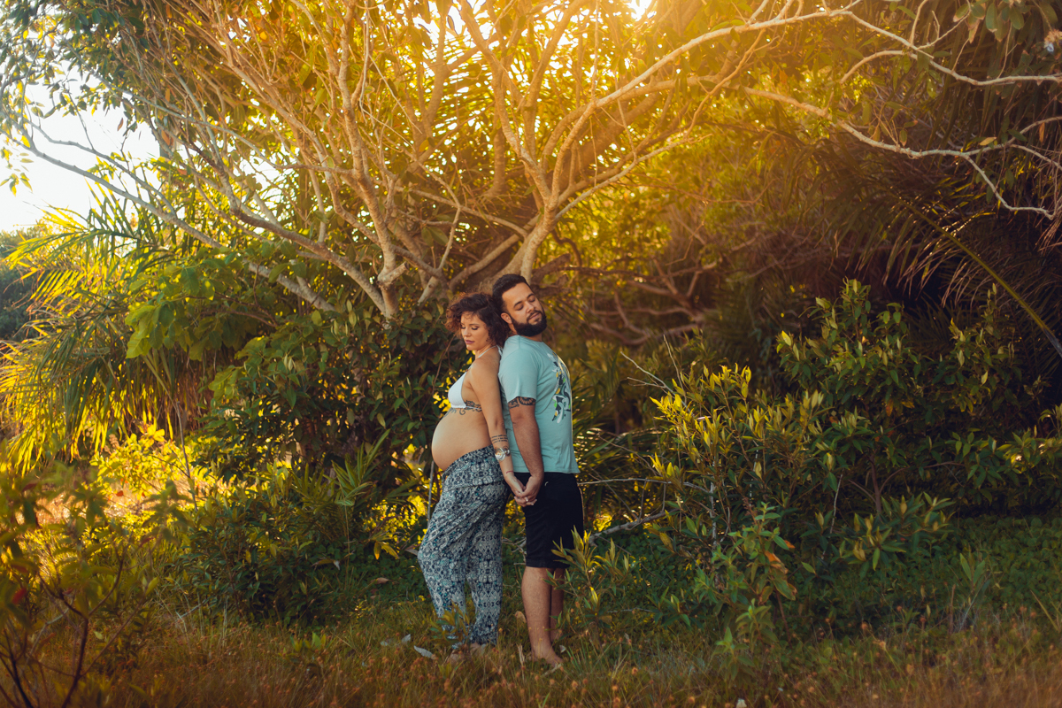 fotos no por do sol em ensaio gestante salvador bahia
