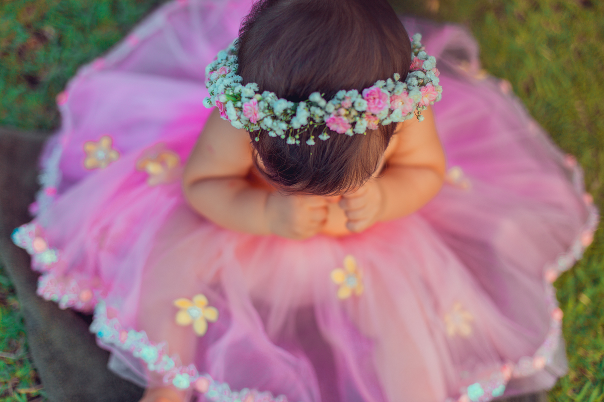 coroa de flores natural aniversario infantil fotografia criativa