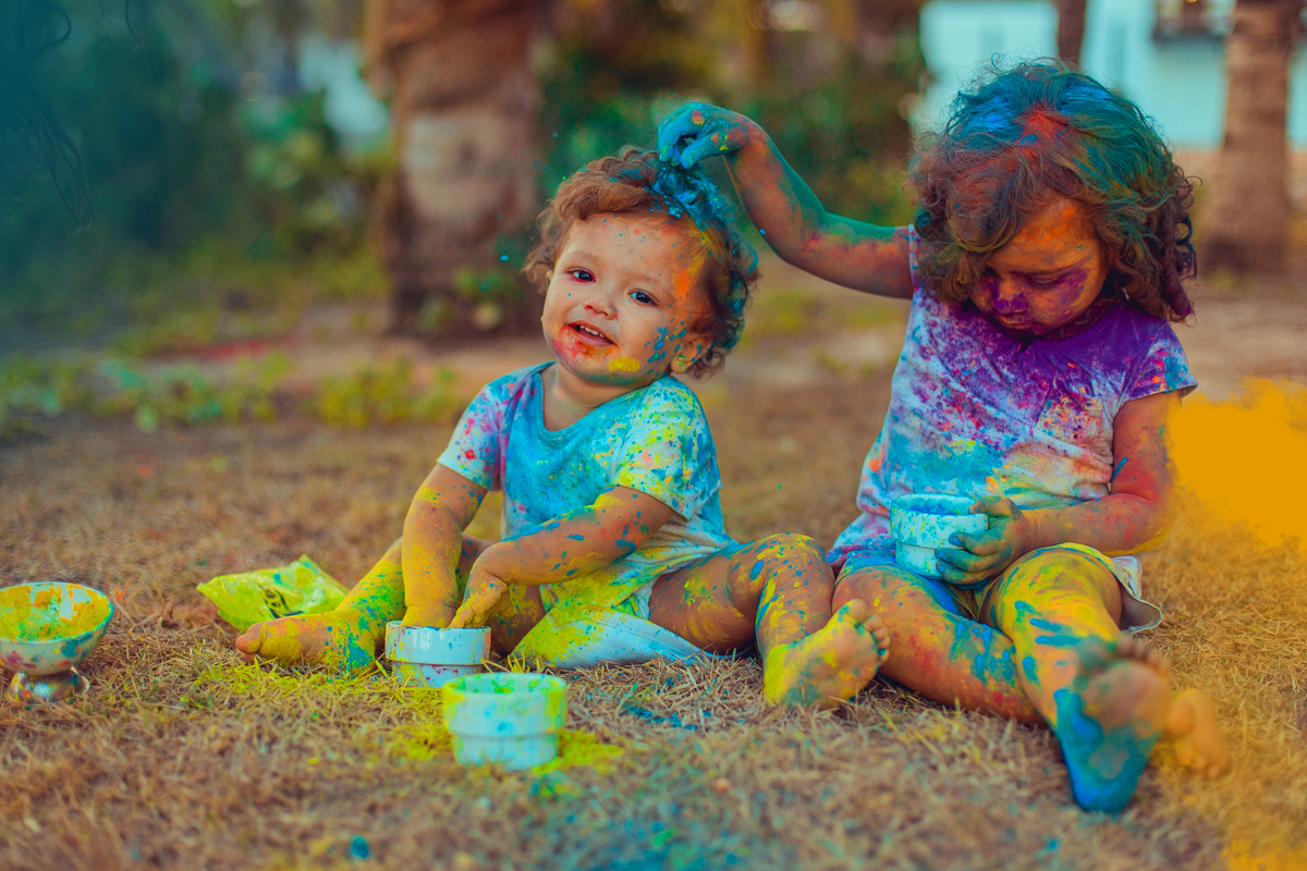 zim colors tinta em pó irmaos ensaio infantil