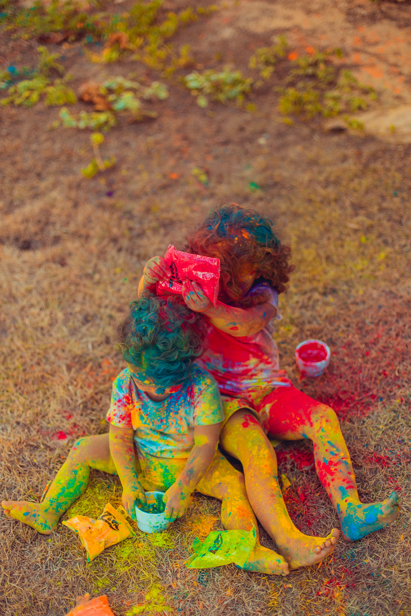 zim colors tinta em pó ensaio infantil crianças irmãos gestante gravida