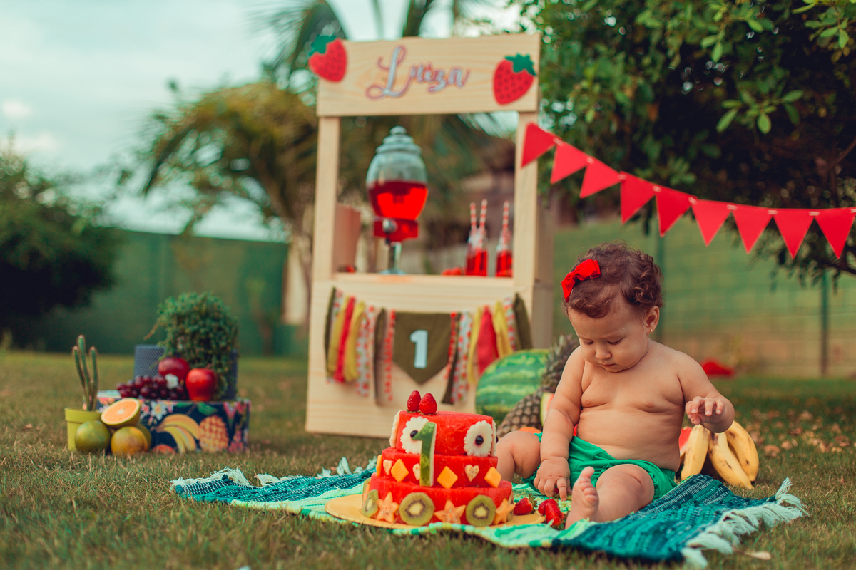  smash the fruit cake ensaio infantil salvador fotografia fotografo frutas melancia 1 ano