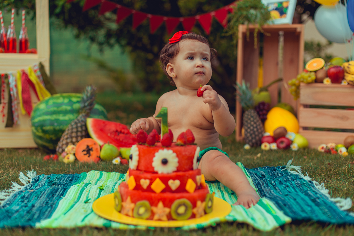  smash the fruit cake ensaio infantil salvador fotografia fotografo frutas melancia 1 ano