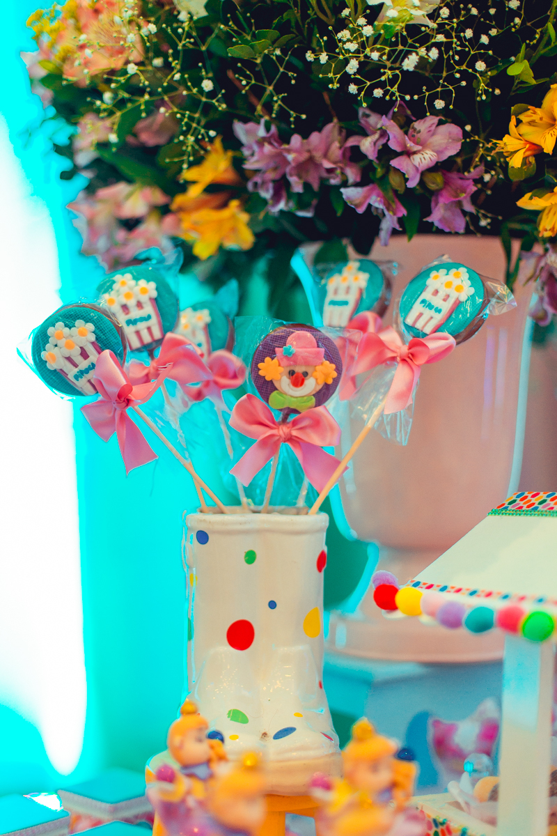 aniversario infantil senhoritas fotografia aloha gestante festa circo circus decoração menina feminina personalizados decor criativa doces bolo biscuit feltro salvador