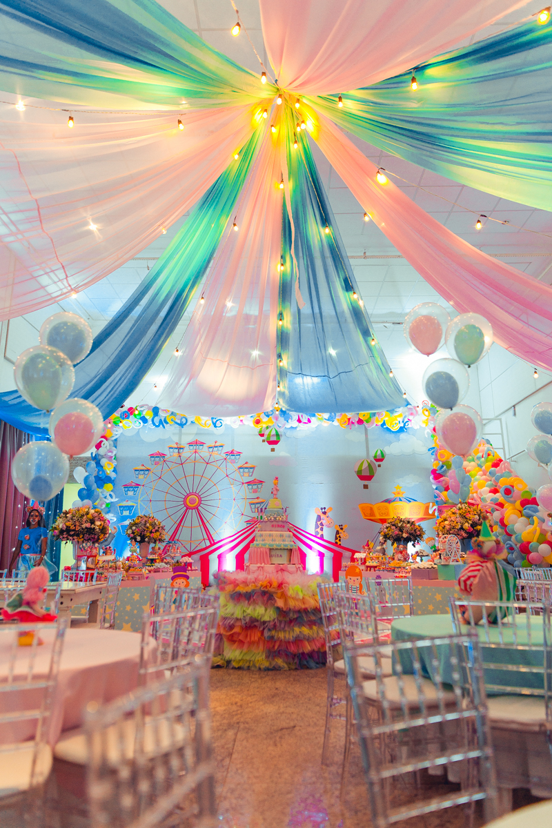 aniversario infantil senhoritas fotografia aloha gestante festa circo circus decoração menina feminina personalizados decor criativa doces