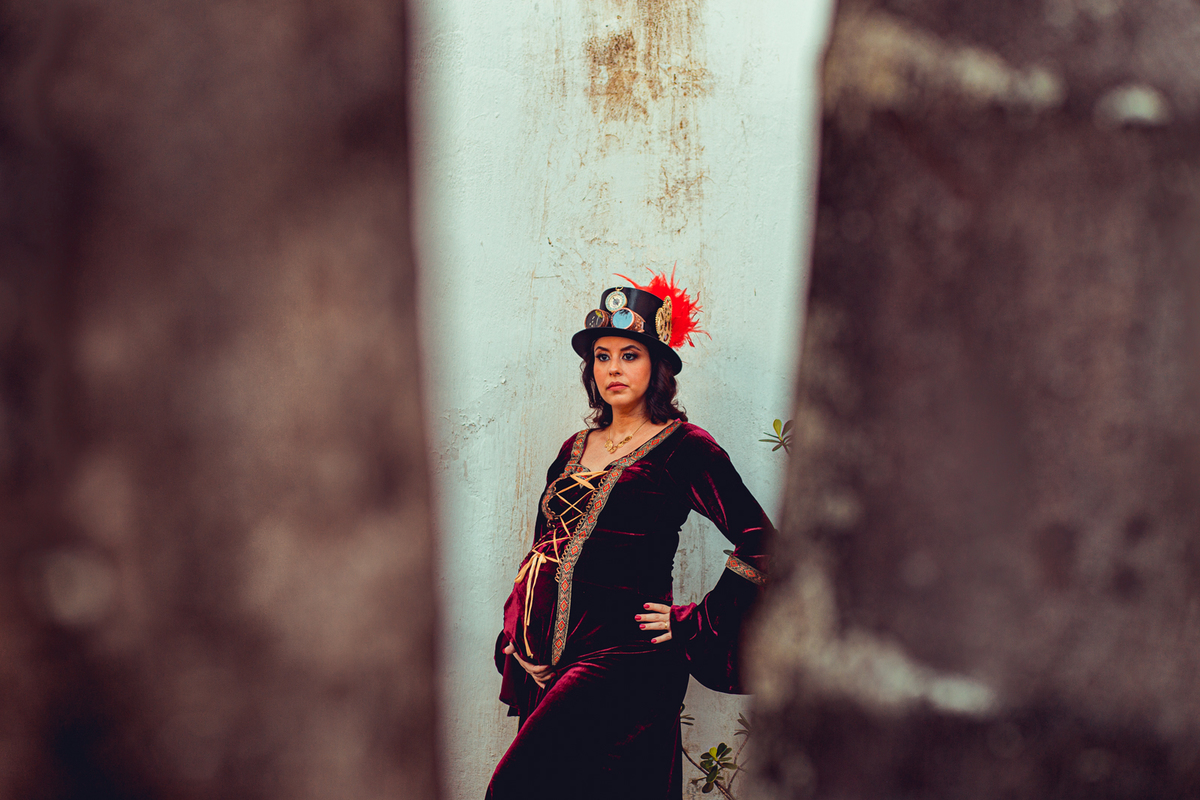 steampunk ensaio gestante salvador fotografia senhoritas mam salvador museu de arte moderna gravida gravidez 