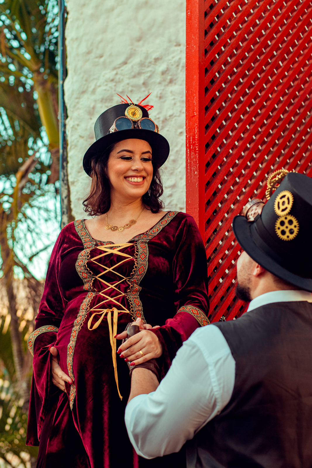 steampunk ensaio gestante salvador fotografia senhoritas mam salvador museu de arte moderna gravida gravidez 