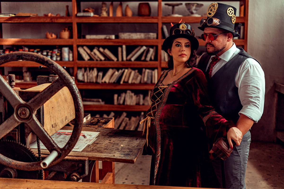 steampunk ensaio gestante salvador fotografia senhoritas mam salvador museu de arte moderna gravida gravidez 