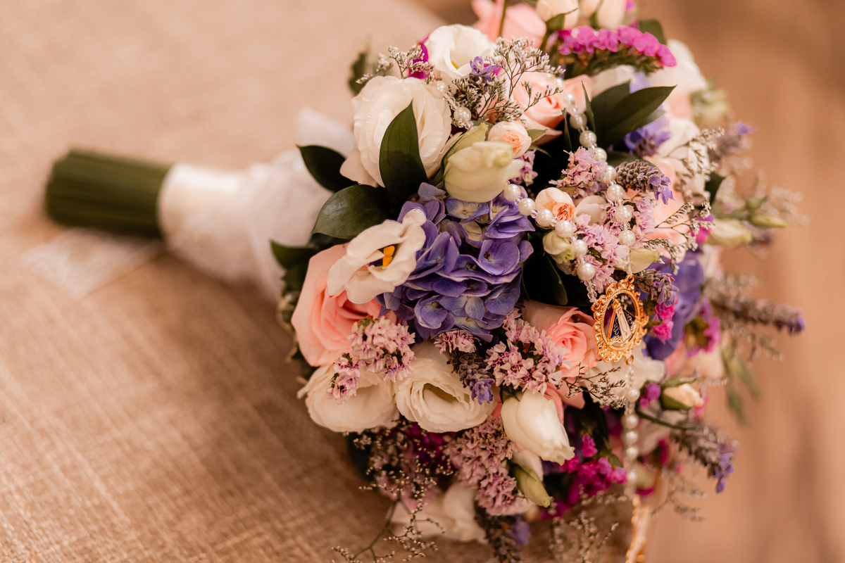 detalhes noiva buquê