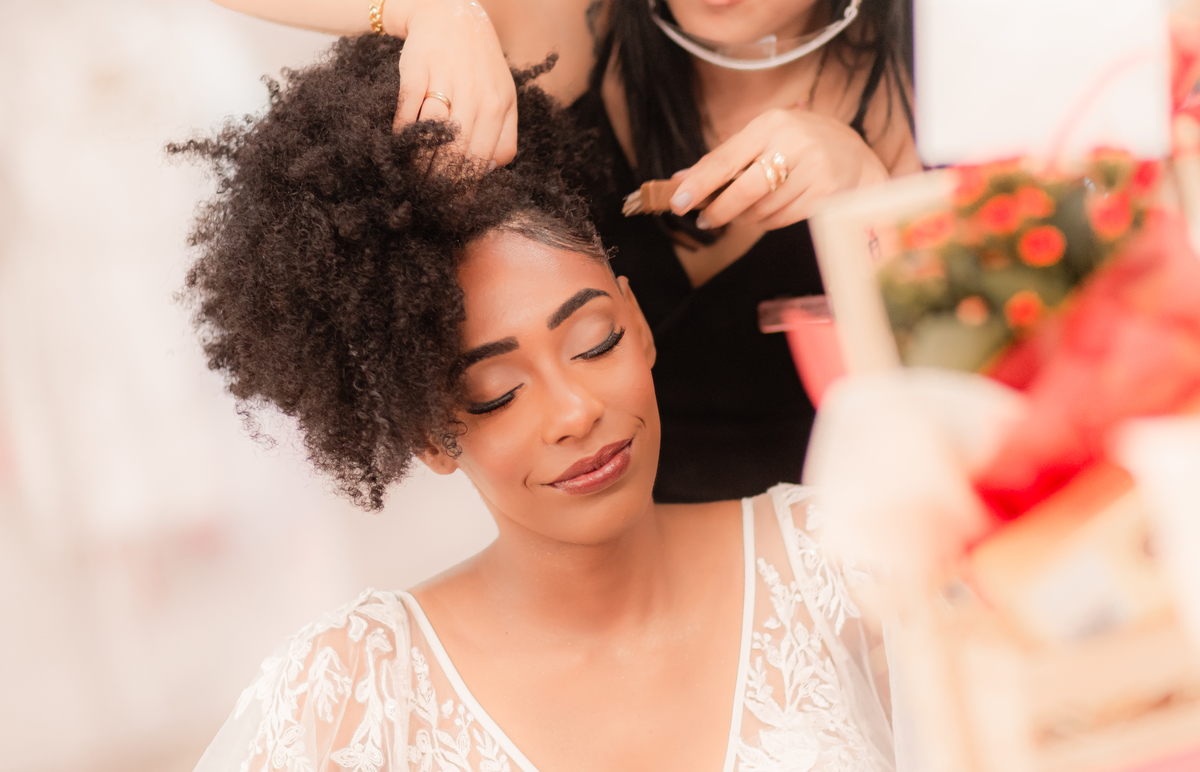 Making of Noiva Casamento Vestido de noiva Buquê de Noiva